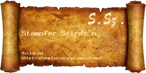 Stampfer Szirén névjegykártya